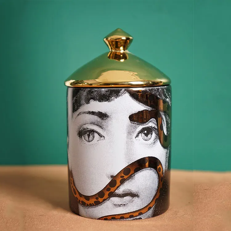 Gold face storage can, incense candle can, ceramic can, household bedroom decoration
Gold face storage can, incense candle can, ceramic can, household bedroom decoration