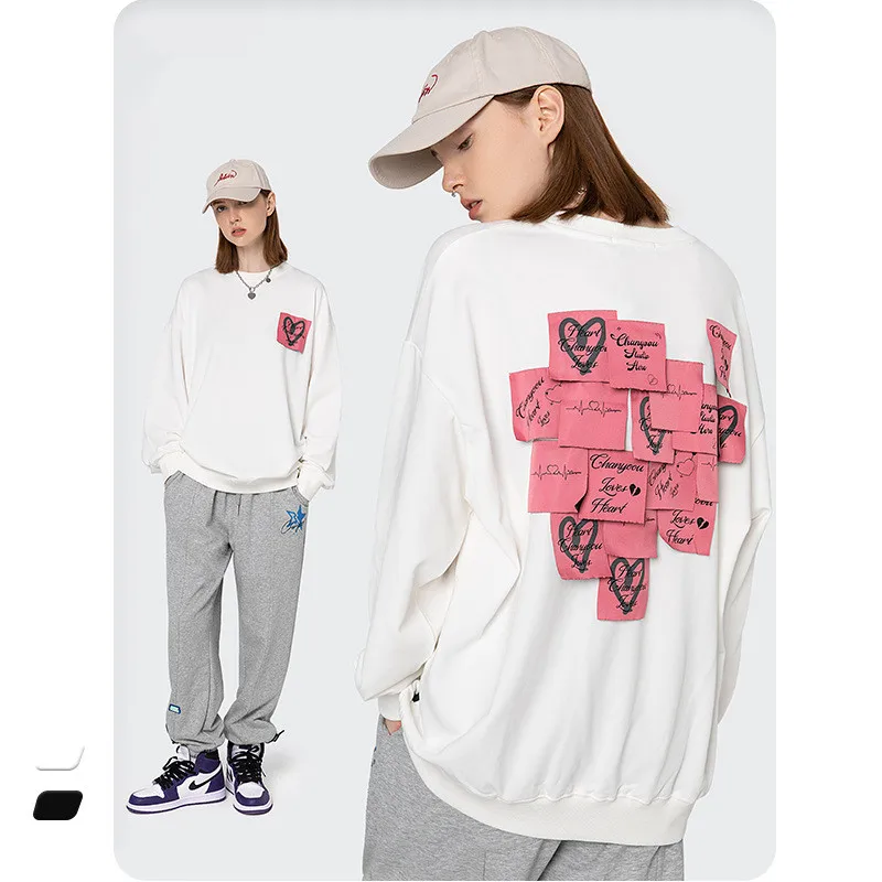 Autumn New Men's Fashion Patch Stitch Love Heart Couples Sweatshirts Men O Collared Hip Hop Oversized Personality Cotton Hoodie
Autumn New Men's Fashion Patch Stitch Love Heart Couples Sweatshirts Men O Collared Hip Hop Oversized Personality Cotton Hoodie