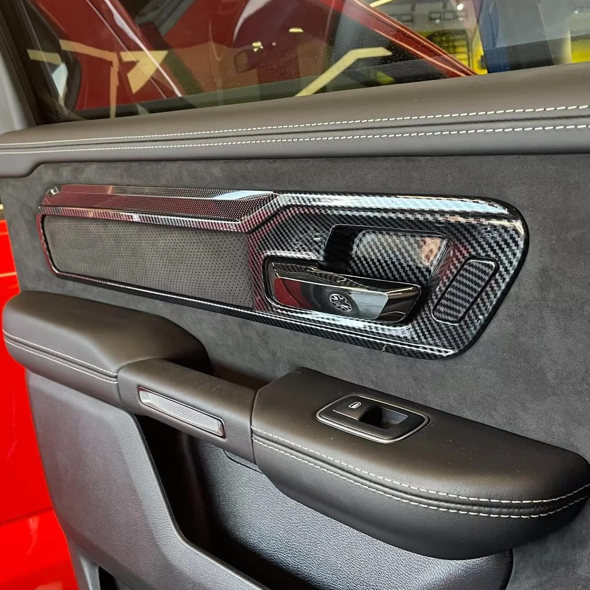 

1Set Car Inner Door Handle Bowl Panel Frame Cover Trims for Dodge RAM 1500 TRX T-REX 2023- Interior Decoration