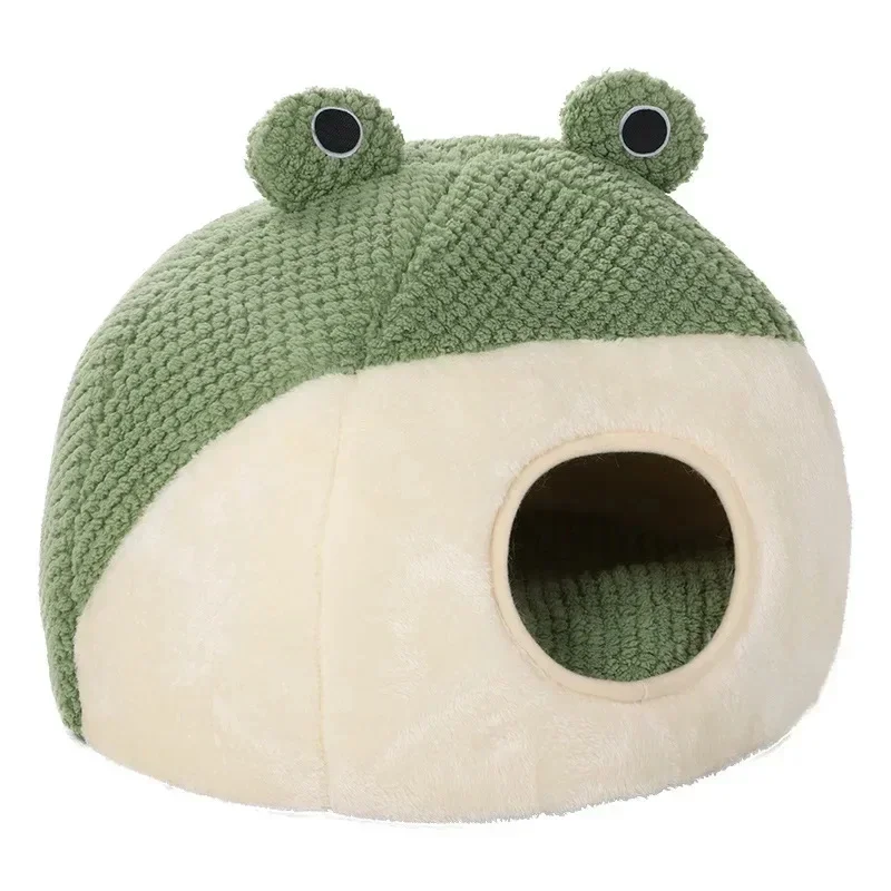 

Winter Warm Dog Nest Plush Round Cartoon Frog Mat Pet Cat Deep Sleep Comfort Soft Breathable Cat Dog House Pet Supplies