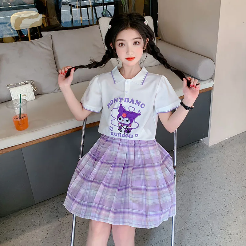 Cartoon Sanrioed Kuromi Cute JK Uniform Set Summer Children's Skirt 2023 New Short Sleeve Short Skirt Two Piece Set
Cartoon Sanrioed Kuromi Cute JK Uniform Set Summer Children's Skirt 2023 New Short Sleeve Short Skirt Two Piece Set