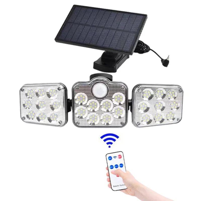 New LED Solar Light Outdoor 3 Head Motion Sensor 270 Wide Angle Lighting Waterproof Remote Control Wall Light Garden Flood Light
New LED Solar Light Outdoor 3 Head Motion Sensor 270 Wide Angle Lighting Waterproof Remote Control Wall Light Garden Flood Light