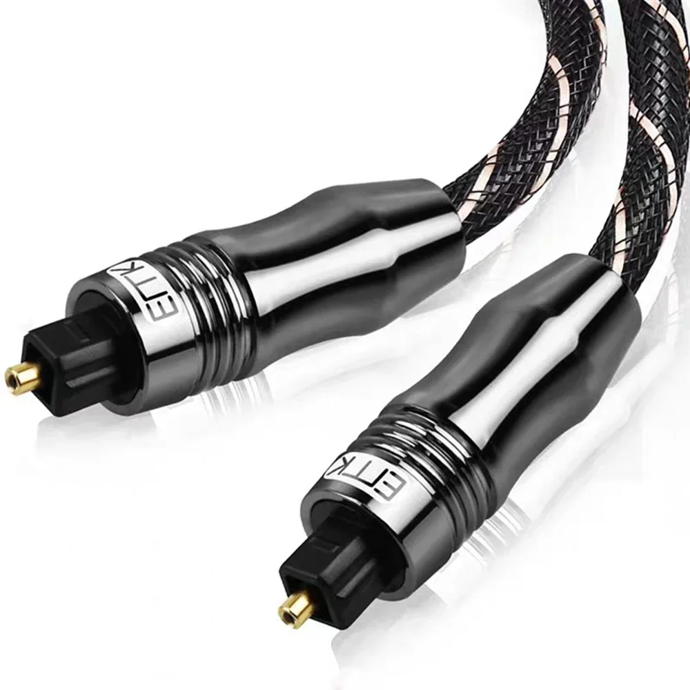 

EMK Elbow Fiber Optic Audio Cable Digital SPDIF Amplifier Audio Square Port TV 5.1 Channel Connection Cable 1M 1.5M 2M 3M 5M 8M