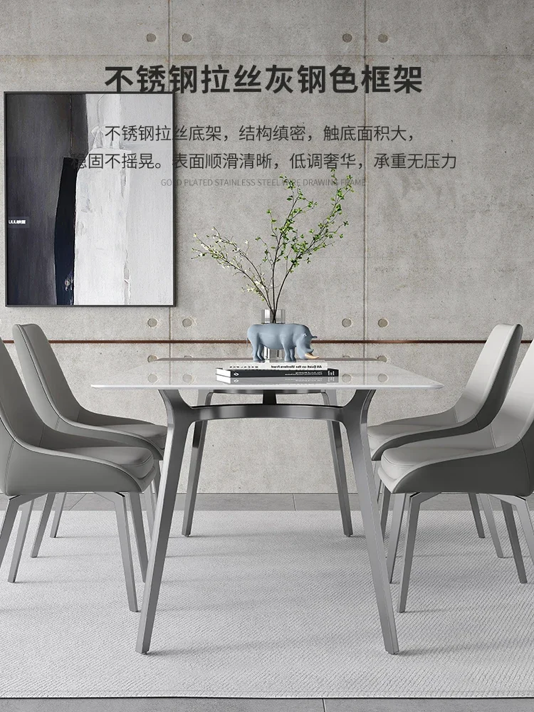 Italian style extremely simple bright rock plate table modern simple light luxury high-end small family rectangular dining table
Italian style extremely simple bright rock plate table modern simple light luxury high-end small family rectangular dining table
