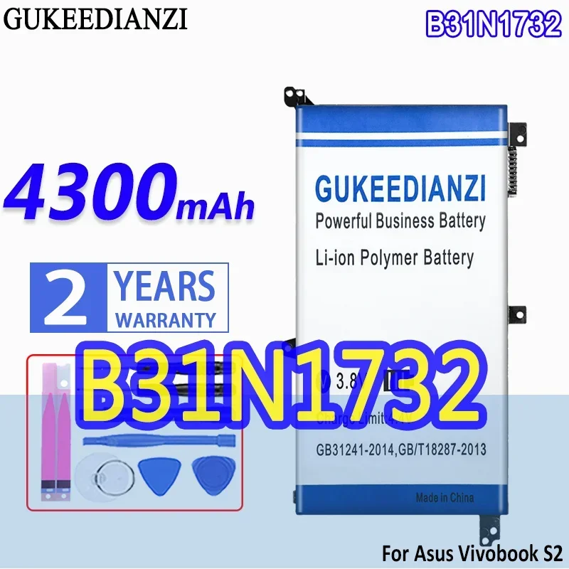 

High Capacity GUKEEDIANZI Battery B31N1732 4300mAh For Asus Vivobook S14 S430 X430UA X430UF Mars15 VX60G S2 S4300U S4300F