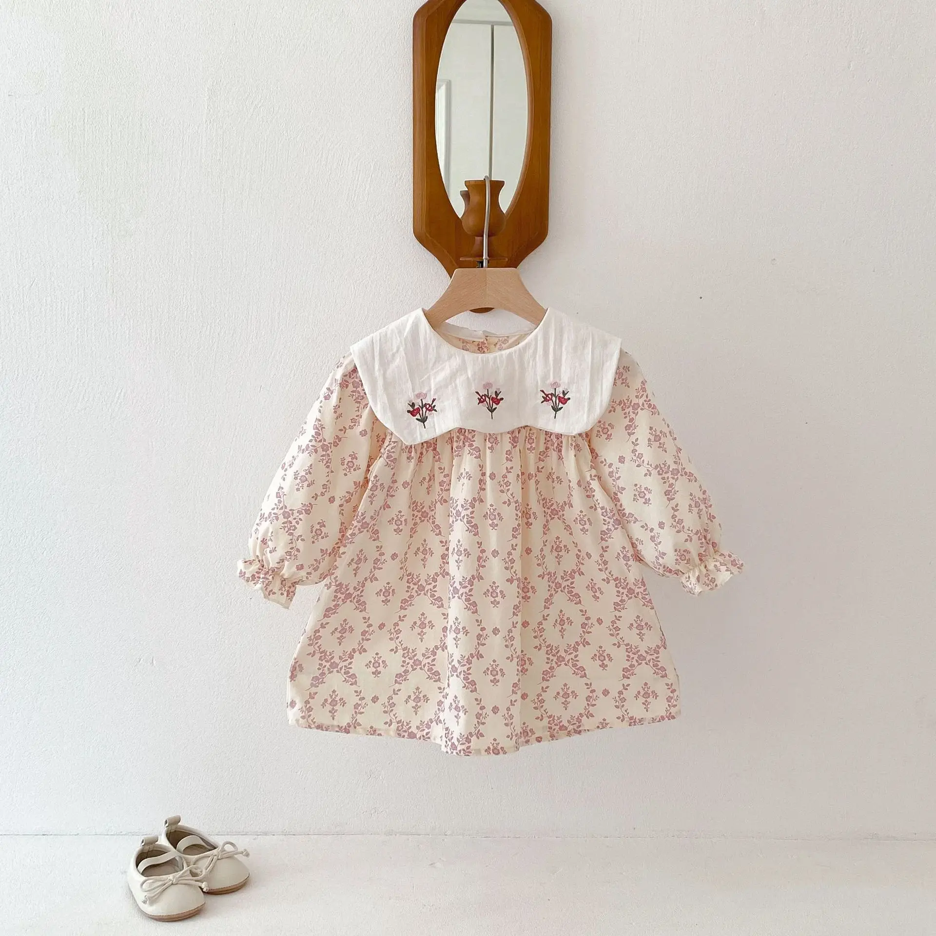 2025 Autumn New Girls Casual Dress Children Large Collar Flower Embroidery Dress Cotton Baby Girl Floral Princess Dress 7 Sb579885978234e60a6bed46c31969de8p