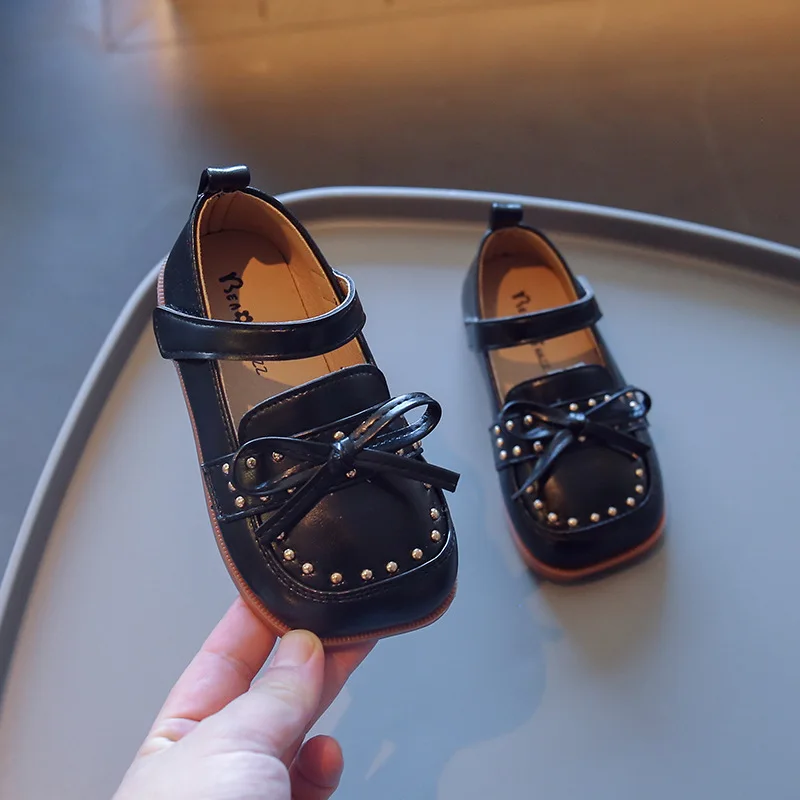 Children's Shoe for Girl Bowknot Black Student Fashion Leather Shoes Hook & Loop for Kids Wedding Dress School Causal Mary Janes
Children's Shoe for Girl Bowknot Black Student Fashion Leather Shoes Hook & Loop for Kids Wedding Dress School Causal Mary Janes