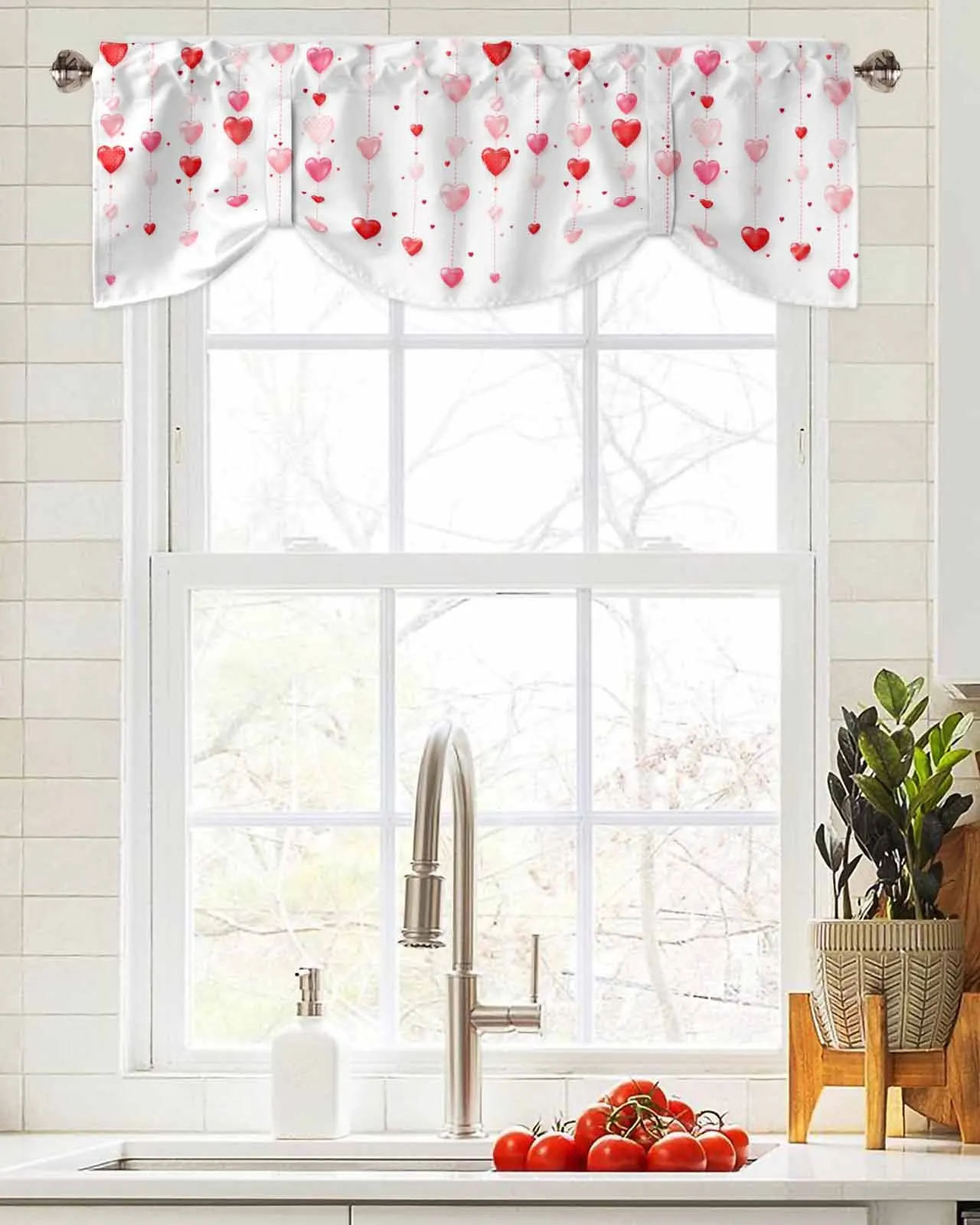 

Занавеска на окна в форме сердца на День святого Валентина, занавеска для гостиной, кухни, кабинета, занавеска на балдахин, карманный балдахин