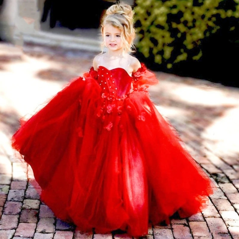 Exquisite Red Princess Flower Girl Dresses Appliques Ball Birthday Party Pageant Baby Robe First Communion Gown
Exquisite Red Princess Flower Girl Dresses Appliques Ball Birthday Party Pageant Baby Robe First Communion Gown
