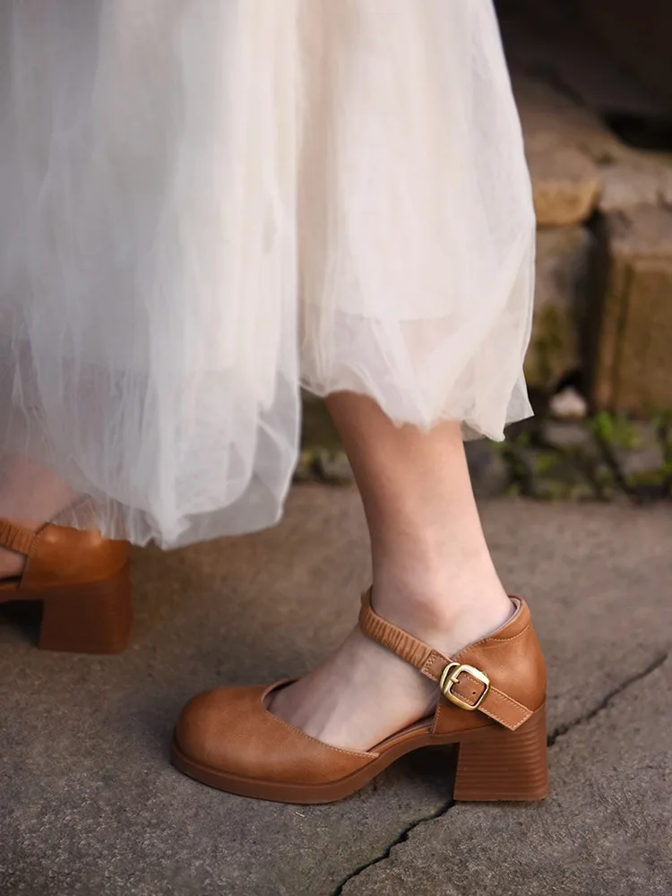 Artmu Original Thick Heel Sandals Women Soft 2024 Genuine Leather Closed Toe Elastick Band Buckle Shoes Luxury 5cm Ladies Pumps
Artmu Original Thick Heel Sandals Women Soft 2024 Genuine Leather Closed Toe Elastick Band Buckle Shoes Luxury 5cm Ladies Pumps