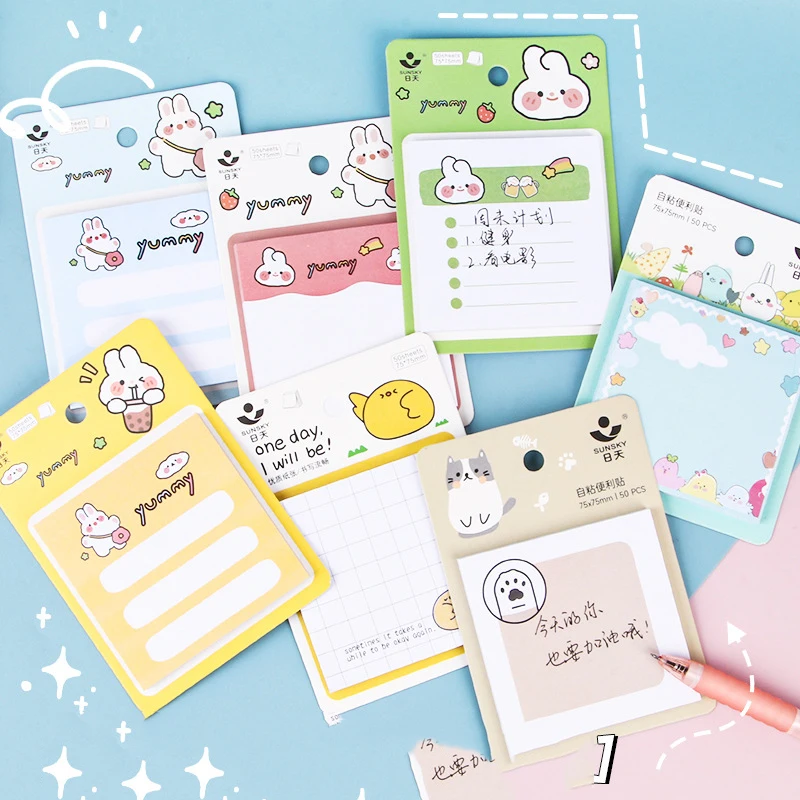 

24 pcs/lot Kawaii Rabbit Cat Paw Animal Memo Pad Sticky Notes Stationery Label Notepad Planner Sticker Post School Supply