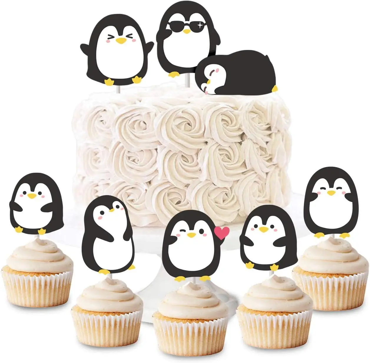 24pcs Cute Penguin Cupcake Toppers Picks Penguin Theme Birthday Party Baby Shower Decorations Animal Party Supplies for Kids
24pcs Cute Penguin Cupcake Toppers Picks Penguin Theme Birthday Party Baby Shower Decorations Animal Party Supplies for Kids
