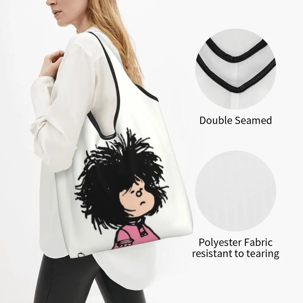 Custom Vintage Mafalda Manga Grocery Shopping Bag 91 Sb57f173d4401444ead6a29d8f34dce35l