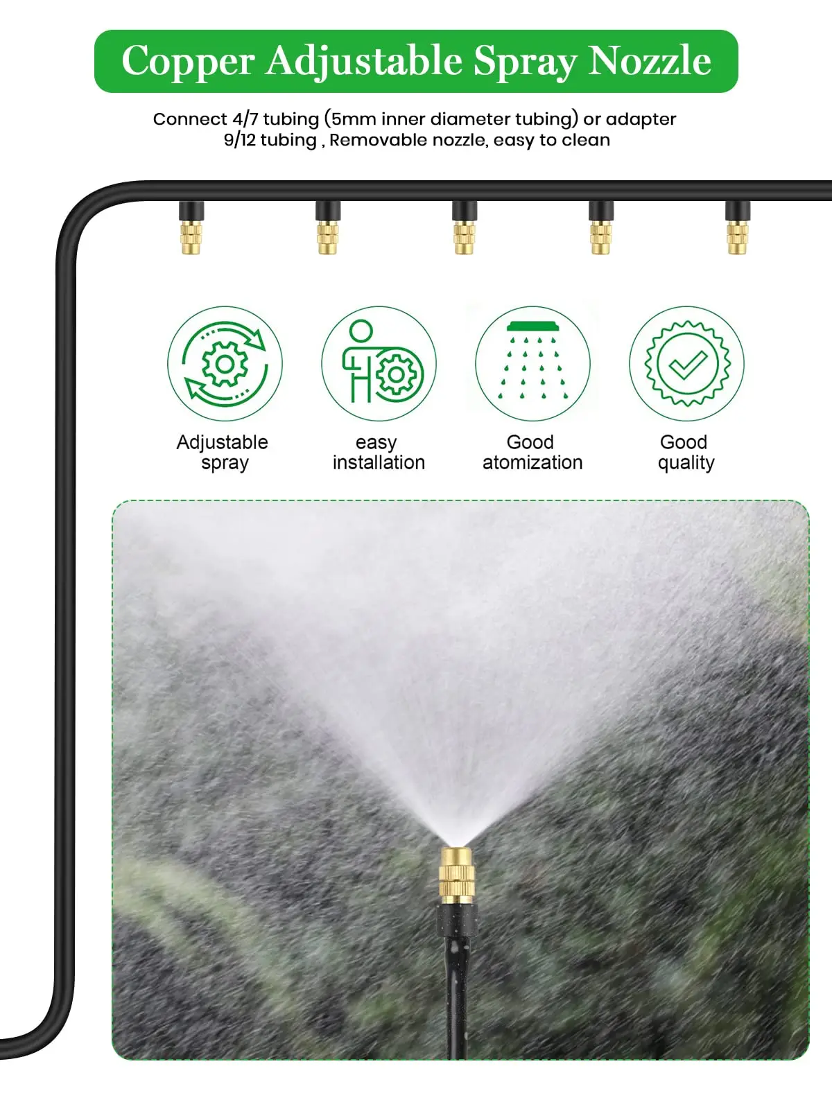 10pcs 4/7PVC Outdoor Misting Cooling System Garden Irrigation Watering 1/4'' Brass Atomizer Adjustable Garden Micro Sprinklers 4 Mallzona Sb57fee4203724c7e96c31e7e085b52cbu 10pcs 4/7PVC Outdoor Misting Cooling System Garden Irrigation Watering 1/4'' Brass Atomizer Adjustable Garden Micro Sprinklers Mallzona