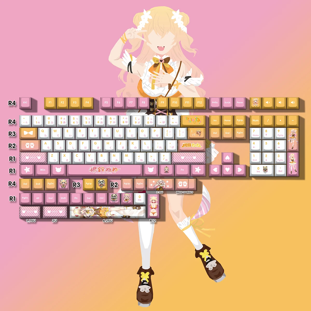 Momosuzu Nene 132 крышка ключа Vtuber Hololive крышка ключа PBT краска Сублимация Cherry MX переключатель переключения между осями механическая клавиатура
Momosuzu Nene 132 крышка ключа Vtuber Hololive крышка ключа PBT краска Сублимация Cherry MX переключатель переключения между осями механическая клавиатура
