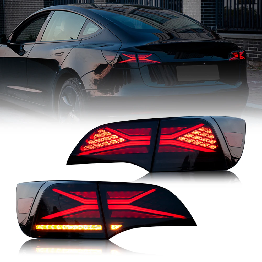 

KEEN led Tail Light for Tesla Model 3 Model Y 2017-2022 Modified Taillights Assembly Sequential Turn Signal Reverse Brake Lamp