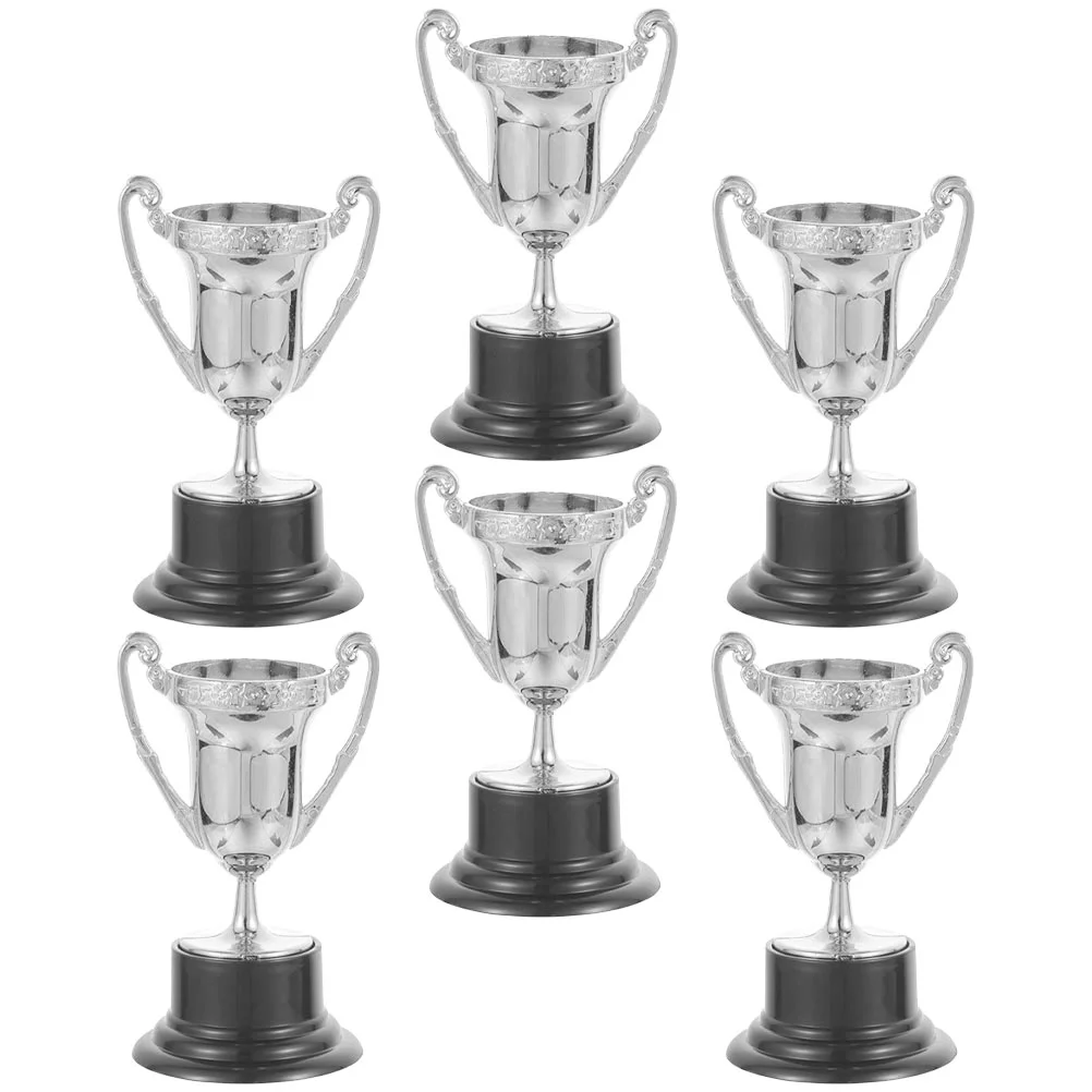 

6 Pcs Mini Trophy Decoration Props Gift Small Ornaments Plastic Party Reward Desktop Exquisite