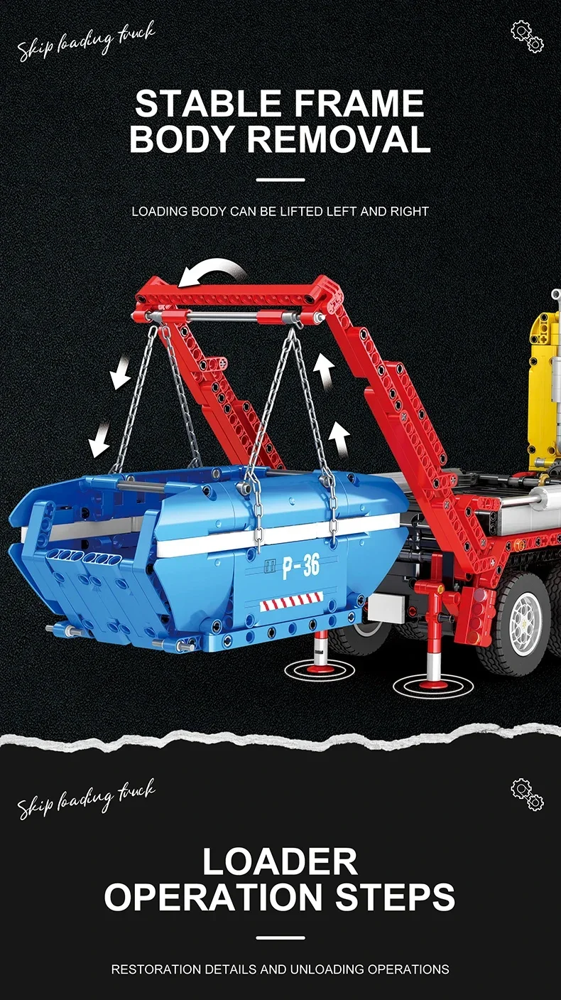 1918PCS Skip Loading Truck Model Building Blocks City Engineering Vehicle Remote Control Technology Blocks Kids DIY Toys Gifts 1918PCS Skip Loading Truck Model Building Blocks City Engineering Vehicle Remote Control Technology Blocks Kids DIY Toys Gifts