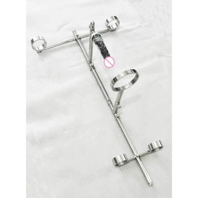 Stainless Steel Toture Kneeling Frame Spreader Bar BDSM Bondage Dildo