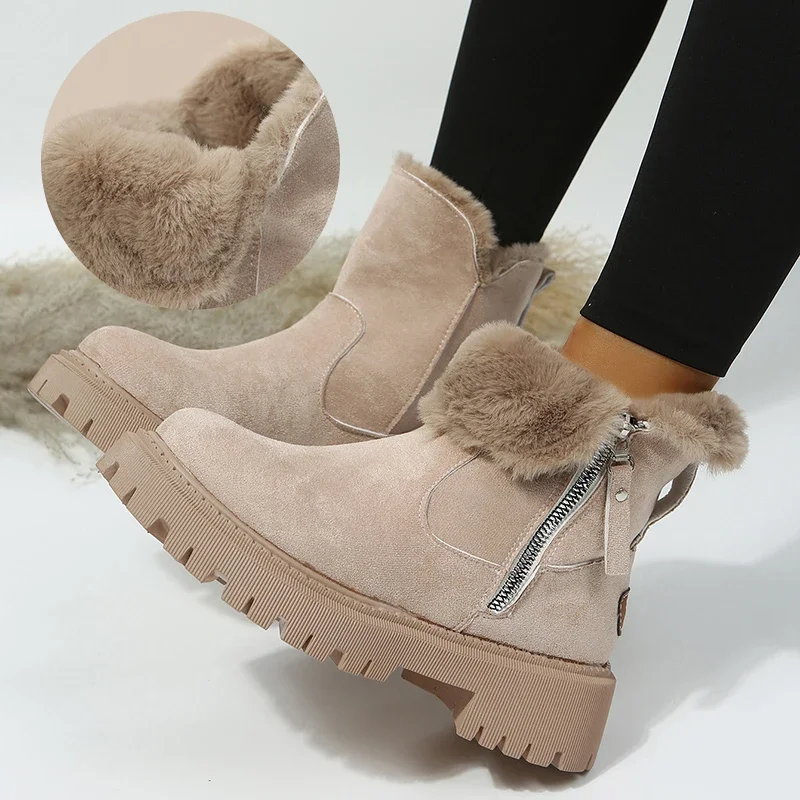 Plush Snow Boots Women Faux Suede Non-slip Winter Boots Woman Keep Warm Cotton Padded Shoes Platform Ankle Booties
Plush Snow Boots Women Faux Suede Non-slip Winter Boots Woman Keep Warm Cotton Padded Shoes Platform Ankle Booties
