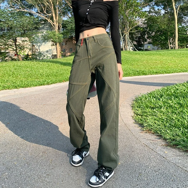 Vintage Green Wide Leg Pant Women Casual High Waist Straight Baggy Jeans Autumn Winter Ladies Retro Denim Cargo Pants Streetwear
Vintage Green Wide Leg Pant Women Casual High Waist Straight Baggy Jeans Autumn Winter Ladies Retro Denim Cargo Pants Streetwear