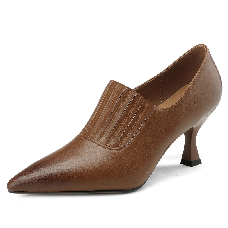 ENMAYER Size 34-42 Dress Shoes New Genuine Leather Shoes Woman Pointed Toe High Heels Pumps Retro Spring Autumn Ladies Office
ENMAYER Size 34-42 Dress Shoes New Genuine Leather Shoes Woman Pointed Toe High Heels Pumps Retro Spring Autumn Ladies Office