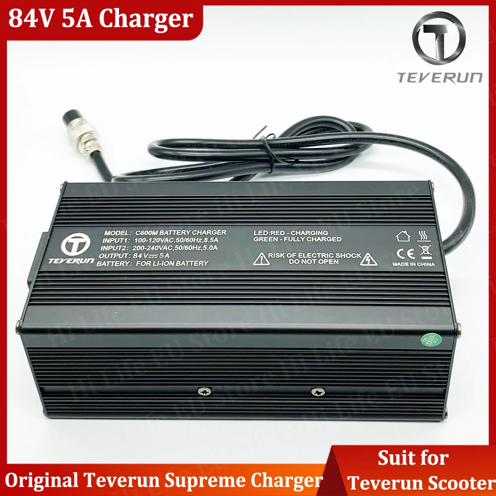 Original Teverun Fighter Supreme 84V 5A Charger Teverun Fighter Supreme Charger for Teverun Fighter Supreme Scooter
Original Teverun Fighter Supreme 84V 5A Charger Teverun Fighter Supreme Charger for Teverun Fighter Supreme Scooter