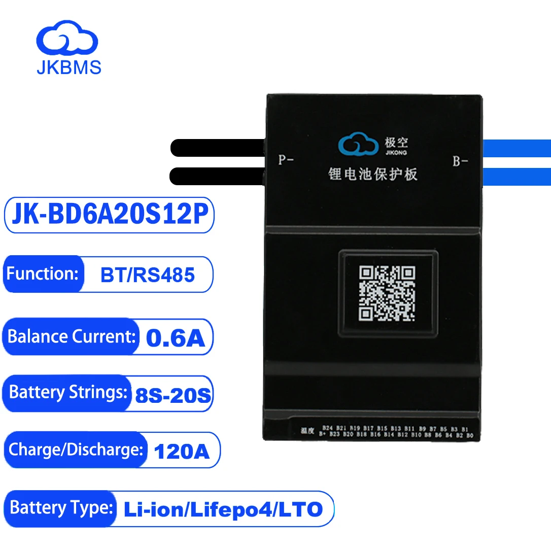 JK SMART BMS JK-BD6A20S12P 0.6A Active Balance for Lifepo4 Battery 8S 16S 20S 120A BT 48V Li-Ion 18650 Camping Battery Ebike
JK SMART BMS JK-BD6A20S12P 0.6A Active Balance for Lifepo4 Battery 8S 16S 20S 120A BT 48V Li-Ion 18650 Camping Battery Ebike