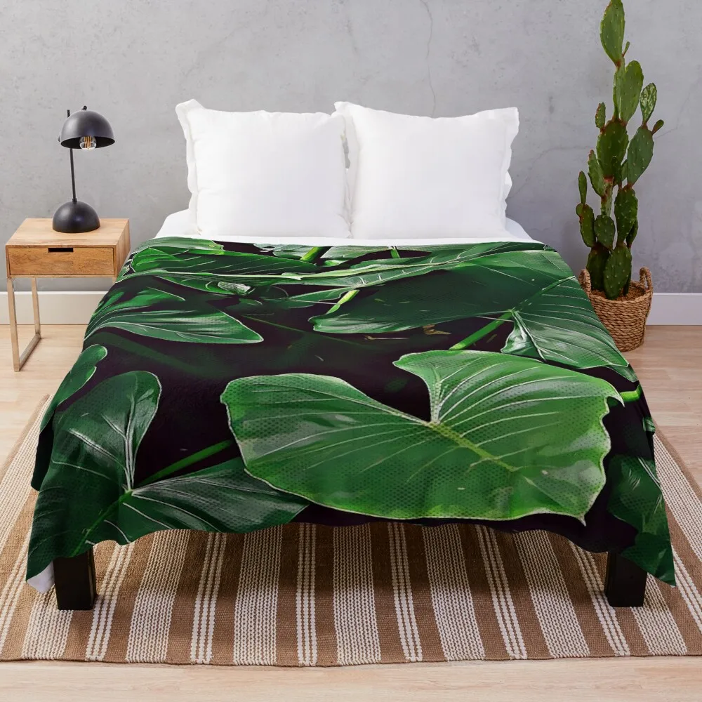 Тропическое растение джунглей с большими зелеными листьями, одеяло, Утяжеленные одеяла кайд 
Тропическое растение джунглей с большими зелеными листьями, одеяло, Утяжеленные одеяла кайд