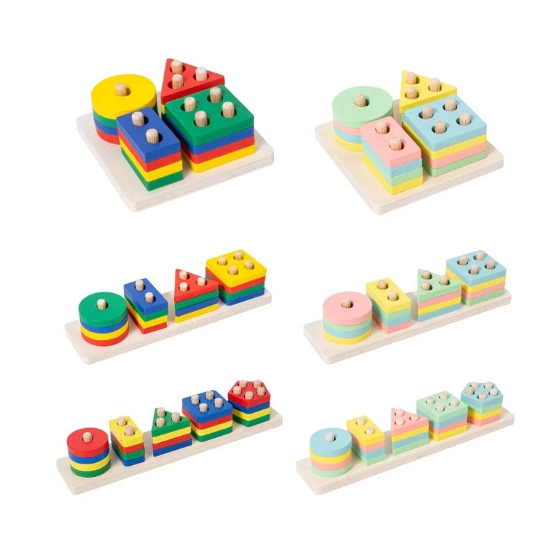 Montessori Toy Shape Matching Toy Pillars Blocks Wooden Sorting and Stacking Toy
Montessori Toy Shape Matching Toy Pillars Blocks Wooden Sorting and Stacking Toy