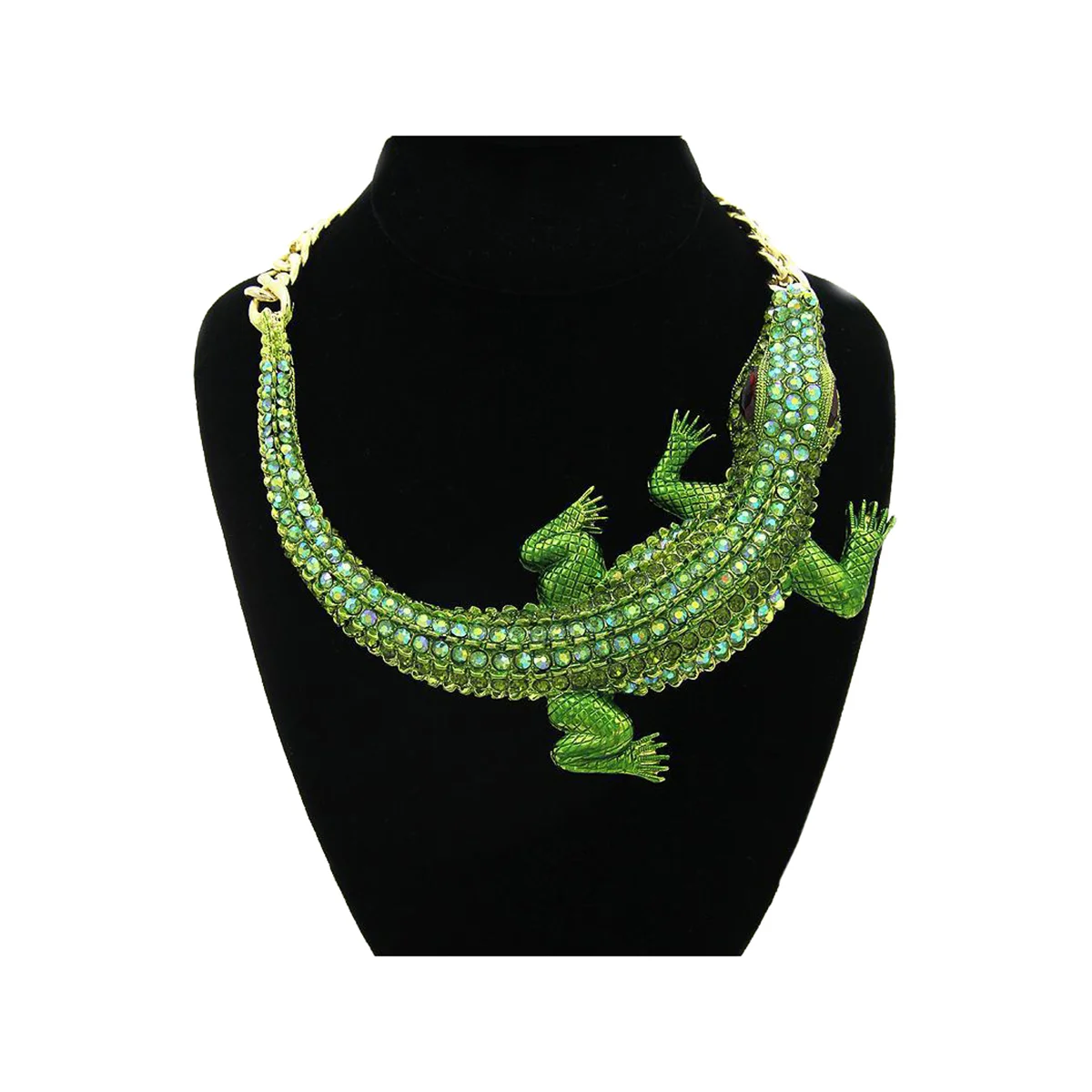1Pc Retro Large Crocodile Necklace with Diamond-Encrusted Collarbone Chain False Collar
1Pc Retro Large Crocodile Necklace with Diamond-Encrusted Collarbone Chain False Collar