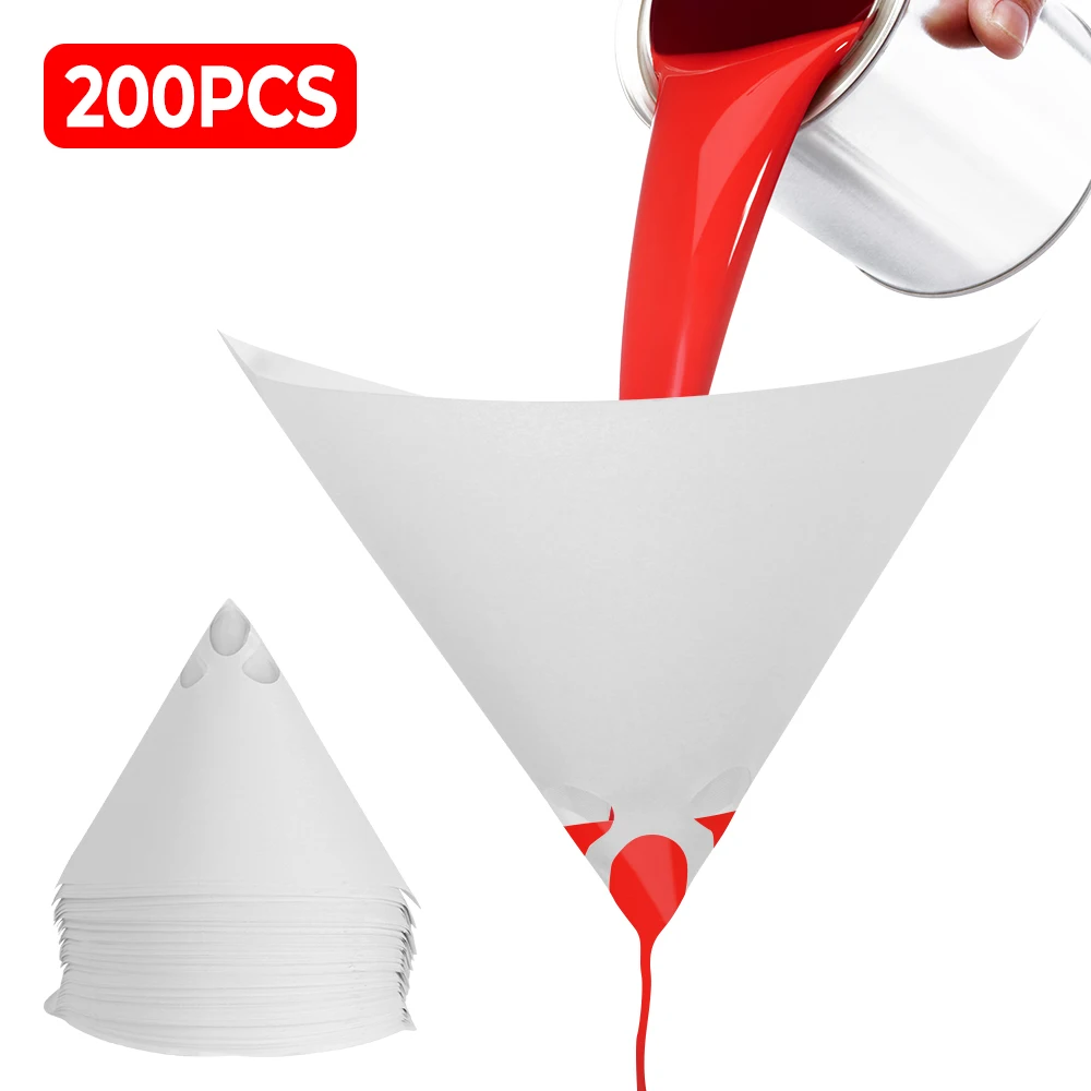 

Purifying Straining Cup Funnel Paper Filters 100 Mesh Paint Filter 200 Pcs Conical Nylon Micron Papers Disposable