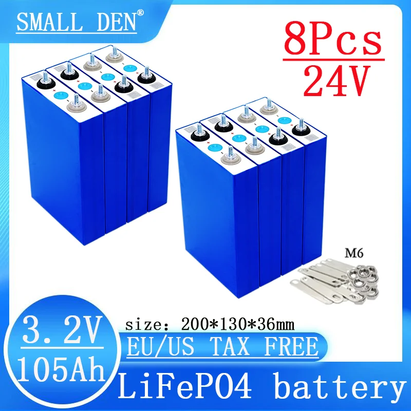 8pcs 3.2v 102Ah 105Ah Lifepo4 Rechargeable Battery Lithium Iron Phosphate for 12v Campers Golf Cart Off-Road Off-grid Solar Wind
8pcs 3.2v 102Ah 105Ah Lifepo4 Rechargeable Battery Lithium Iron Phosphate for 12v Campers Golf Cart Off-Road Off-grid Solar Wind