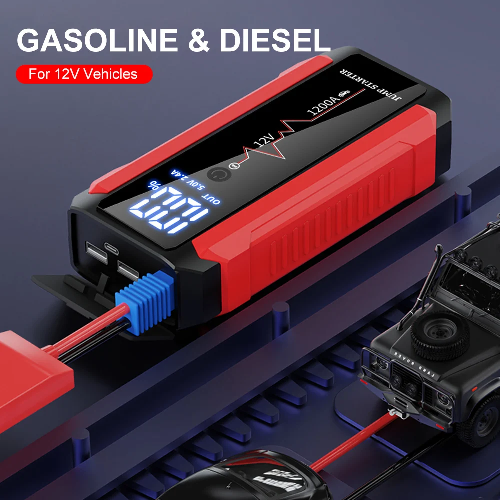 30000mAh Car Battery Jump Starter Power Bank Portable USB Fast Charger with LED Lamp 12V Emergency Booster Car Accessories
30000mAh Car Battery Jump Starter Power Bank Portable USB Fast Charger with LED Lamp 12V Emergency Booster Car Accessories