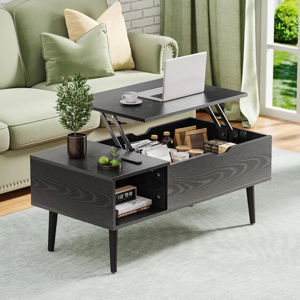 Modern Lift Top Coffee Table Wooden Furniture with Storage Shelf and Hidden Compartment for Living Room Office, Black
Modern Lift Top Coffee Table Wooden Furniture with Storage Shelf and Hidden Compartment for Living Room Office, Black