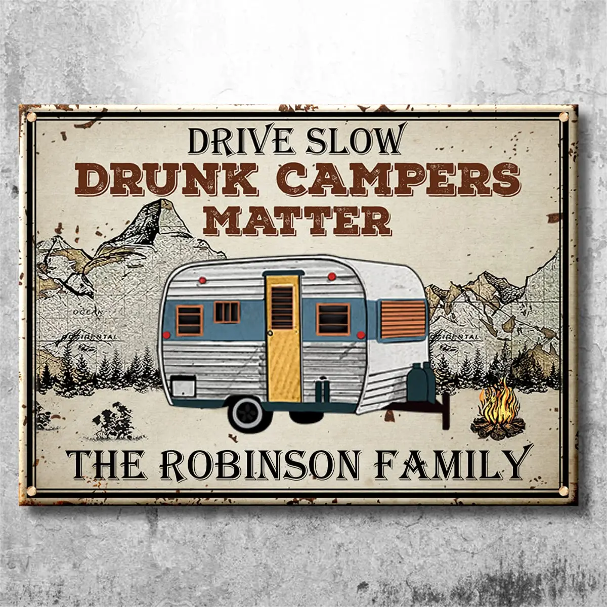 Drive Slow Drunk Campers Matter - Personalized Horizontal Metal Sign - Funny Personalized Metal Sign - Gifts for Campers Indoor
Drive Slow Drunk Campers Matter - Personalized Horizontal Metal Sign - Funny Personalized Metal Sign - Gifts for Campers Indoor