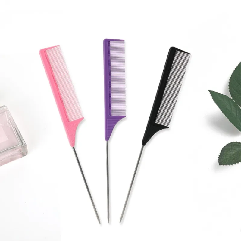1pcs Portable Hair Comb With Stainless Steel Pintail Plastic Pointy-Tailed Brush Colorful Rat Tail Hairdressing Combs Salon Tool
1pcs Portable Hair Comb With Stainless Steel Pintail Plastic Pointy-Tailed Brush Colorful Rat Tail Hairdressing Combs Salon Tool