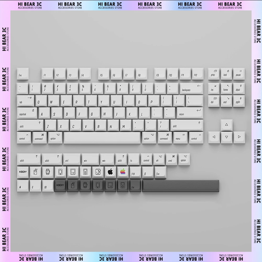 

MAC Style Keycaps Sublimation 138 Key XDA Height PBT Keycap Custom Creative Mechanical Keyboard Keycaps Set Pc Gamer Accessories
