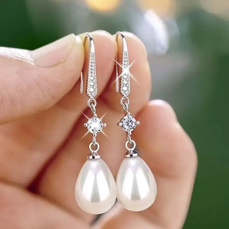 Fashion Water Drop Pearl Zircon Dangle Earrings for Women Bridesmaid Wedding Jewelry 7 Mallzona Sb591df0a6ded498885b096c5001a41851 Fashion Water Drop Pearl Zircon Dangle Earrings for Women Bridesmaid Wedding Jewelry Mallzona