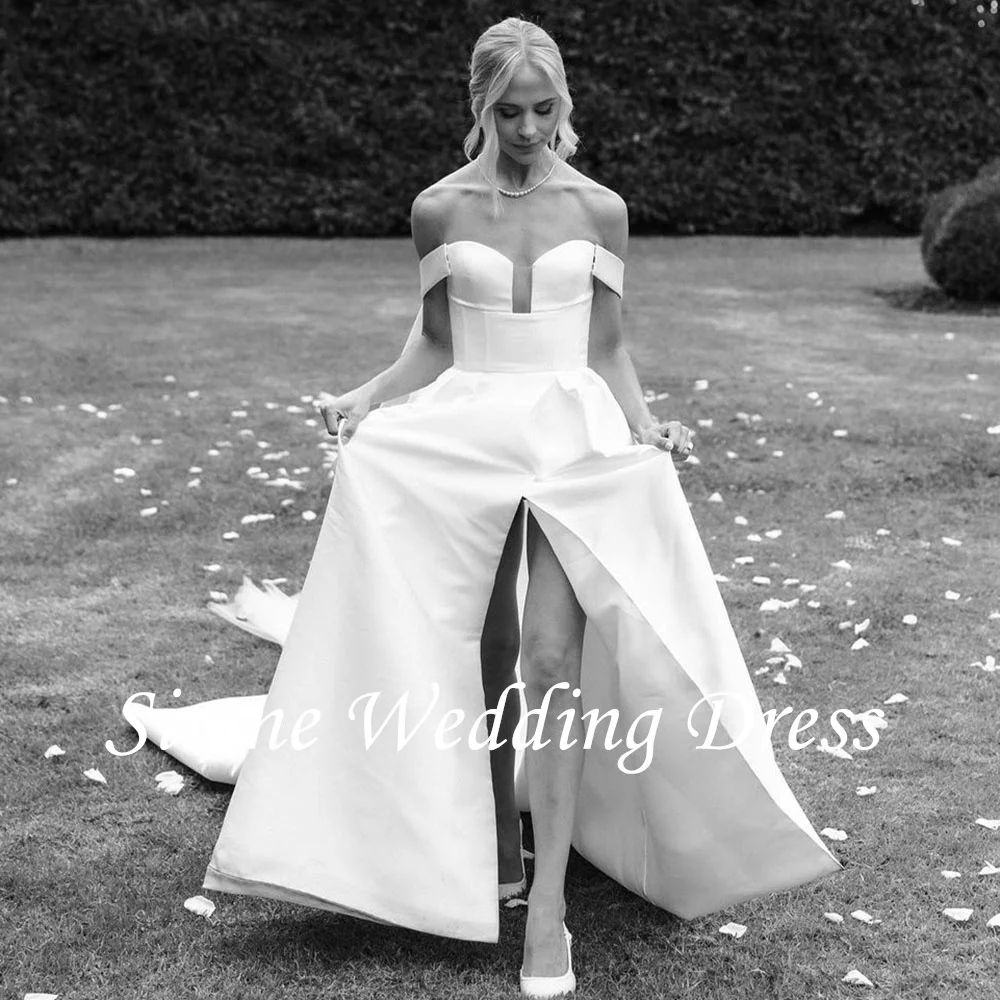 Sirene Elegant Off The Shoulder Wedding Dresses High Slit Backless Bridal Gown Sweep Train Robe De Mariée For Sexy Women
Sirene Elegant Off The Shoulder Wedding Dresses High Slit Backless Bridal Gown Sweep Train Robe De Mariée For Sexy Women