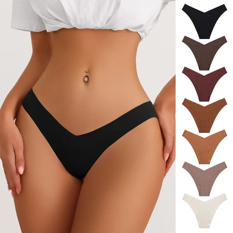 Large seamless ice silk underwear with V-shaped waist,one piece pure cotton crotch,breathable women's triangle underwear
Large seamless ice silk underwear with V-shaped waist,one piece pure cotton crotch,breathable women's triangle underwear