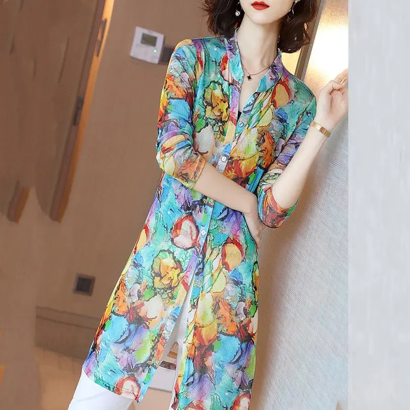 Women Flower Print Cardigan 2024Fashion Summer Shirt Blouse Sunscreen Lace Loose Tops Outwear Blusas Feminina Ladies R06
Women Flower Print Cardigan 2024Fashion Summer Shirt Blouse Sunscreen Lace Loose Tops Outwear Blusas Feminina Ladies R06