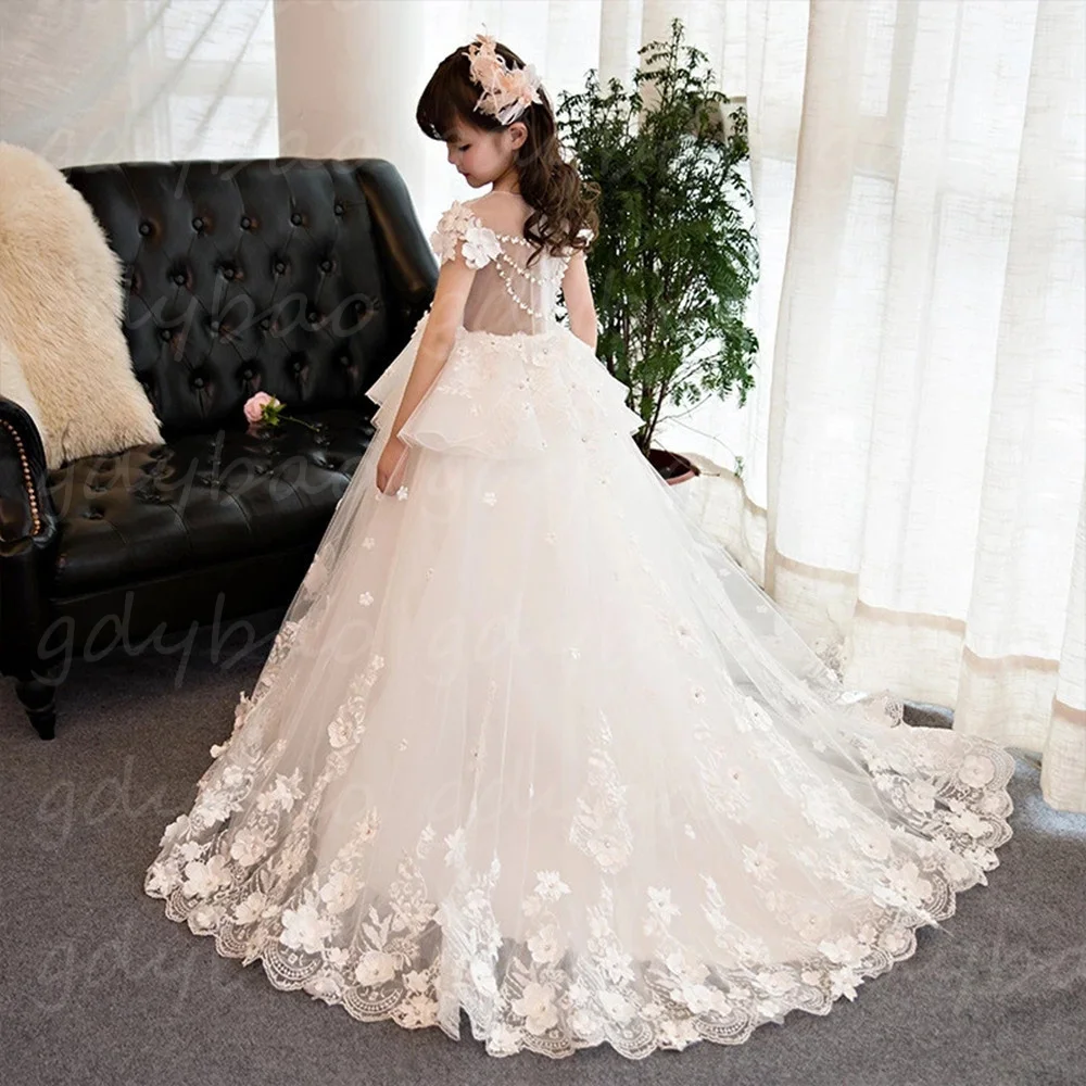 White Lace Tulle Flower Girl Dresses For Wedding Beading Holy Communion Wear Backless Kids Pageant Prom Dress For Birthday Party
White Lace Tulle Flower Girl Dresses For Wedding Beading Holy Communion Wear Backless Kids Pageant Prom Dress For Birthday Party