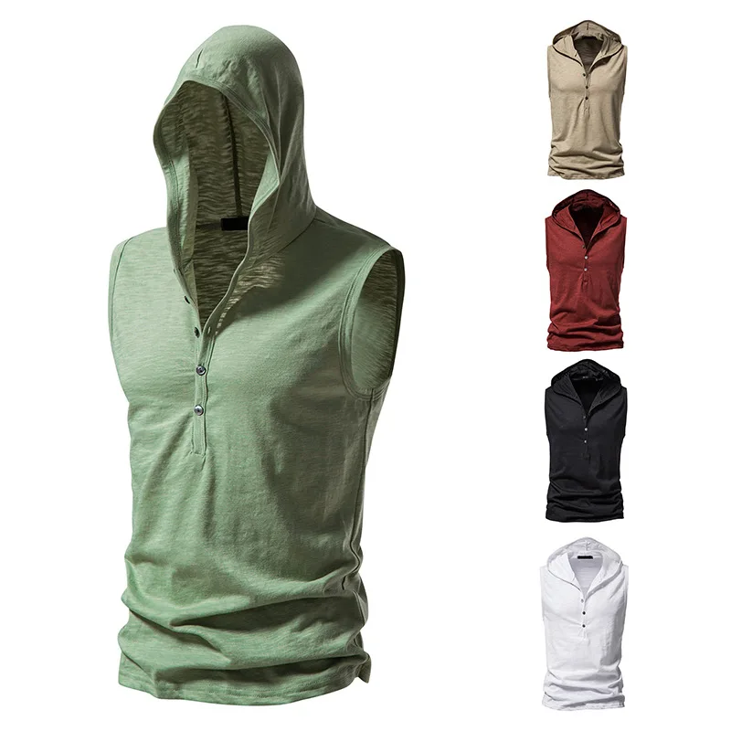 Men's Lightweight Bamboo Cotton T-shirt Vest Hooded Casual Basic Sleeveless Tank Top for Men Fitness Gym Wear Men
Men's Lightweight Bamboo Cotton T-shirt Vest Hooded Casual Basic Sleeveless Tank Top for Men Fitness Gym Wear Men