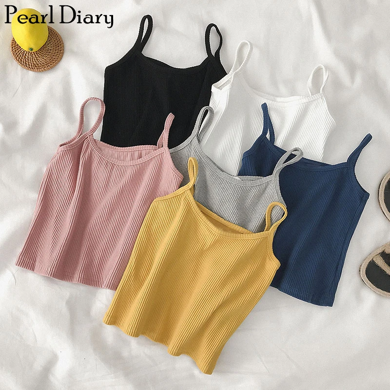 

Liba Sin Women Knitting Camisole Top Summer Girls Spaghetti Crop Top Sleeveless Strap Sexy Camis Top Going Out Casual Camis