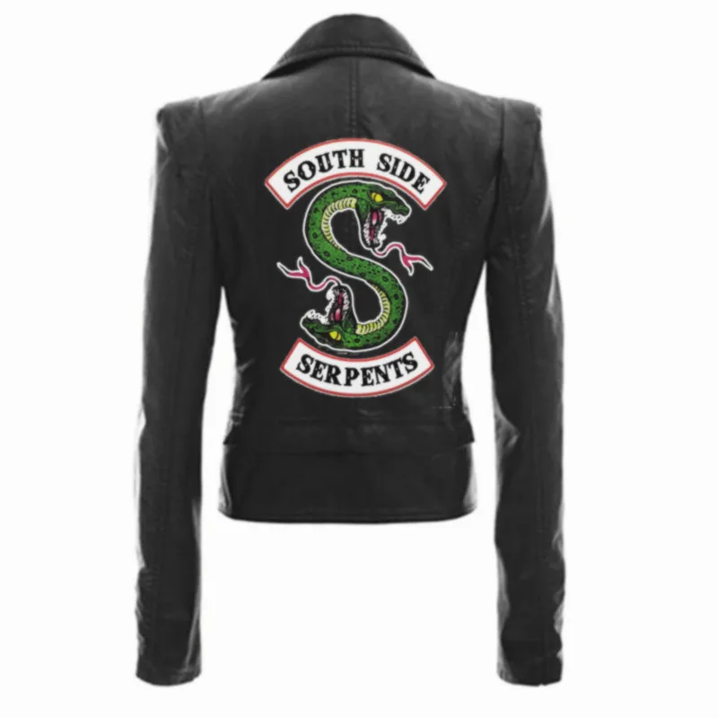 2024 Riverdale Women's PU Leather Jacket Fashion Motorcycle Jacket Short Southside Serpents Artificial Leather Motorcycle Coat
2024 Riverdale Women's PU Leather Jacket Fashion Motorcycle Jacket Short Southside Serpents Artificial Leather Motorcycle Coat