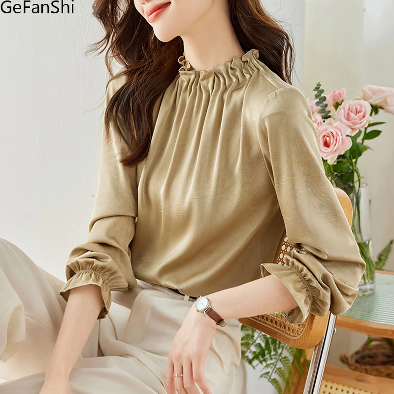 New Autumn Spring Solid Stand Collar Long Sleeve Brief Blouse Shirt Elegant Office Ladies Women Casual Loose Tops Blusas
New Autumn Spring Solid Stand Collar Long Sleeve Brief Blouse Shirt Elegant Office Ladies Women Casual Loose Tops Blusas
