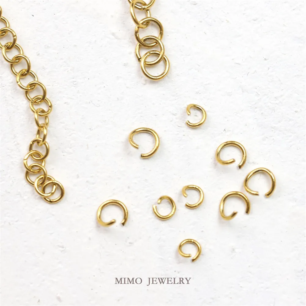 

C-образное кольцо из титановой стали с покрытием из 18-каратного золота, Открытое кольцо для соединения, ручная работа, базовые аксессуары для рукоделия