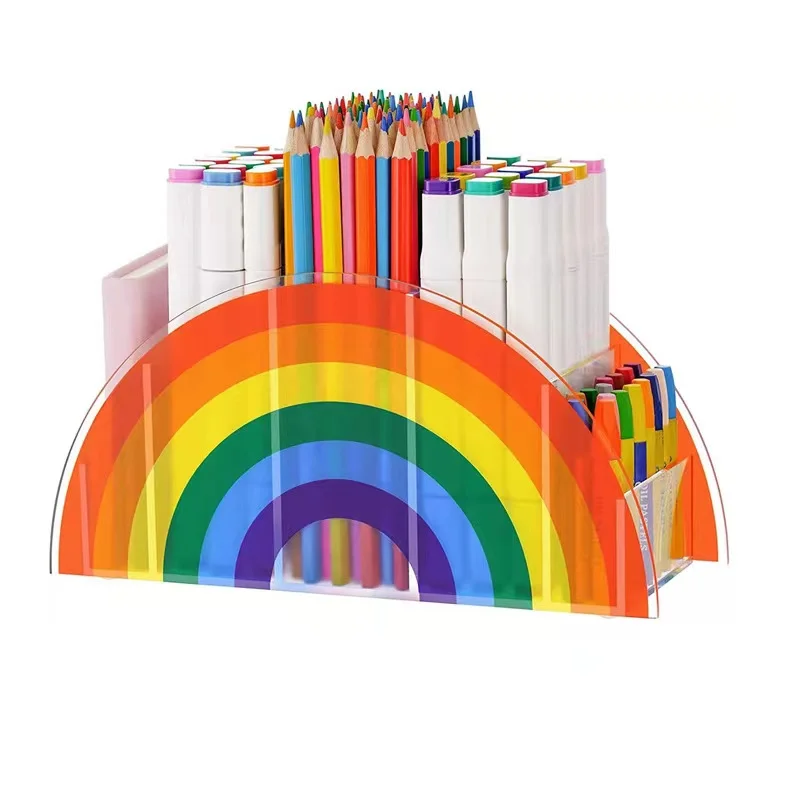 Creative Acrylic Rainbow Pen Holder 5 grids Desktop Organizer Pencil Makeup Brush Storage Box School Home Pencil Office Supplies
Creative Acrylic Rainbow Pen Holder 5 grids Desktop Organizer Pencil Makeup Brush Storage Box School Home Pencil Office Supplies