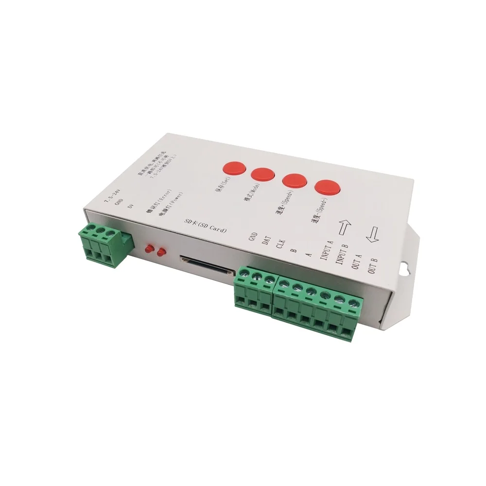 LED Pixel Controller T1000S SD Card RGB LED Light Controller Easy Programming 16 Programs Multiple Chips Support
LED Pixel Controller T1000S SD Card RGB LED Light Controller Easy Programming 16 Programs Multiple Chips Support